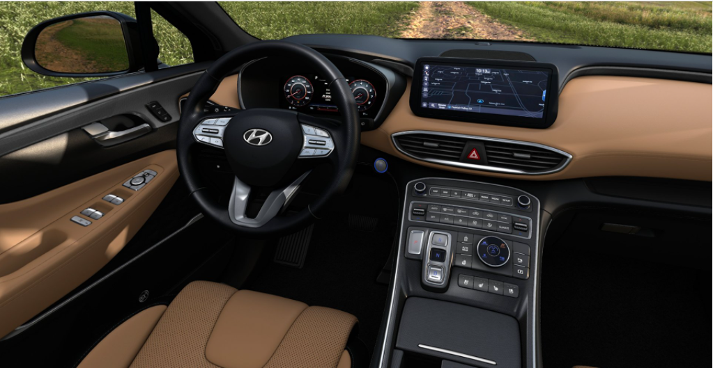 2021 Hyundai Santa Fe with beige interior 