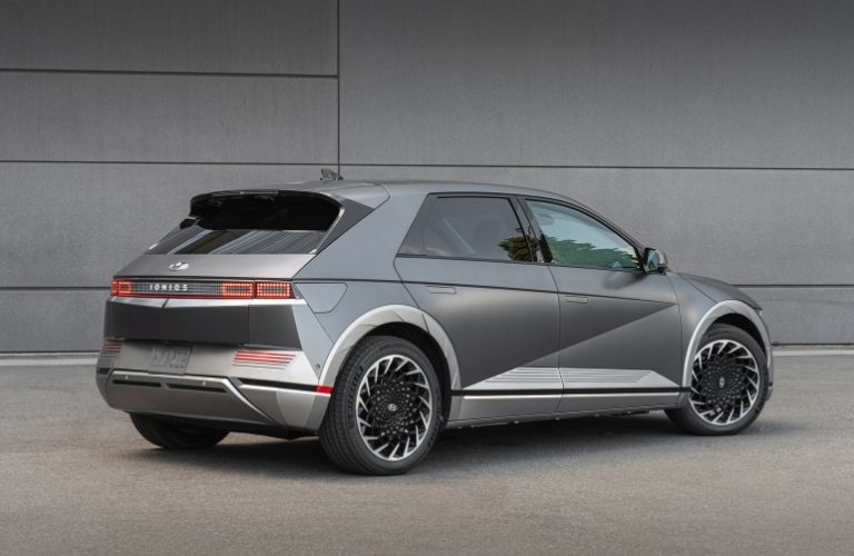 Gray 2022 Hyundai IONIQ 5 Rear Exterior in a Parking Lot