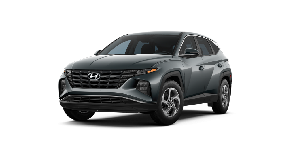 Amazon Gray 2022 Hyundai Tucson on White Background