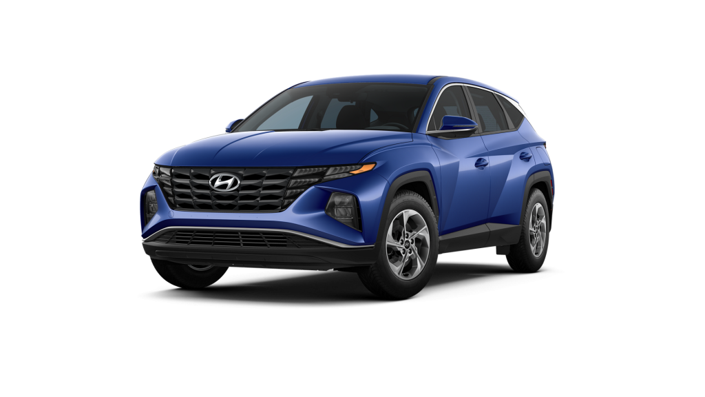Intense Blue 2022 Hyundai Tucson on White Background