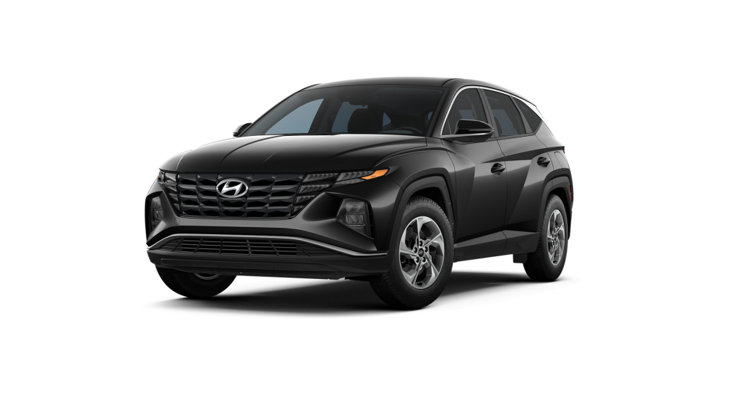 Phantom Black 2022 Hyundai Tucson on White Background