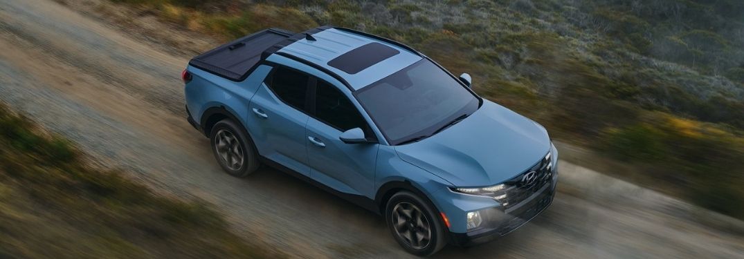 Overhead View of Blue 2022 Hyundai Santa Cruz