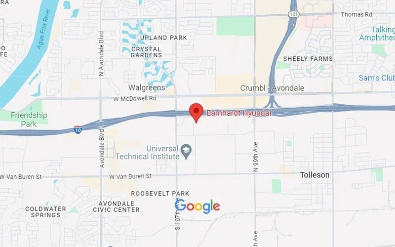 Earnhardt Hyundai in Avondale AZ map
