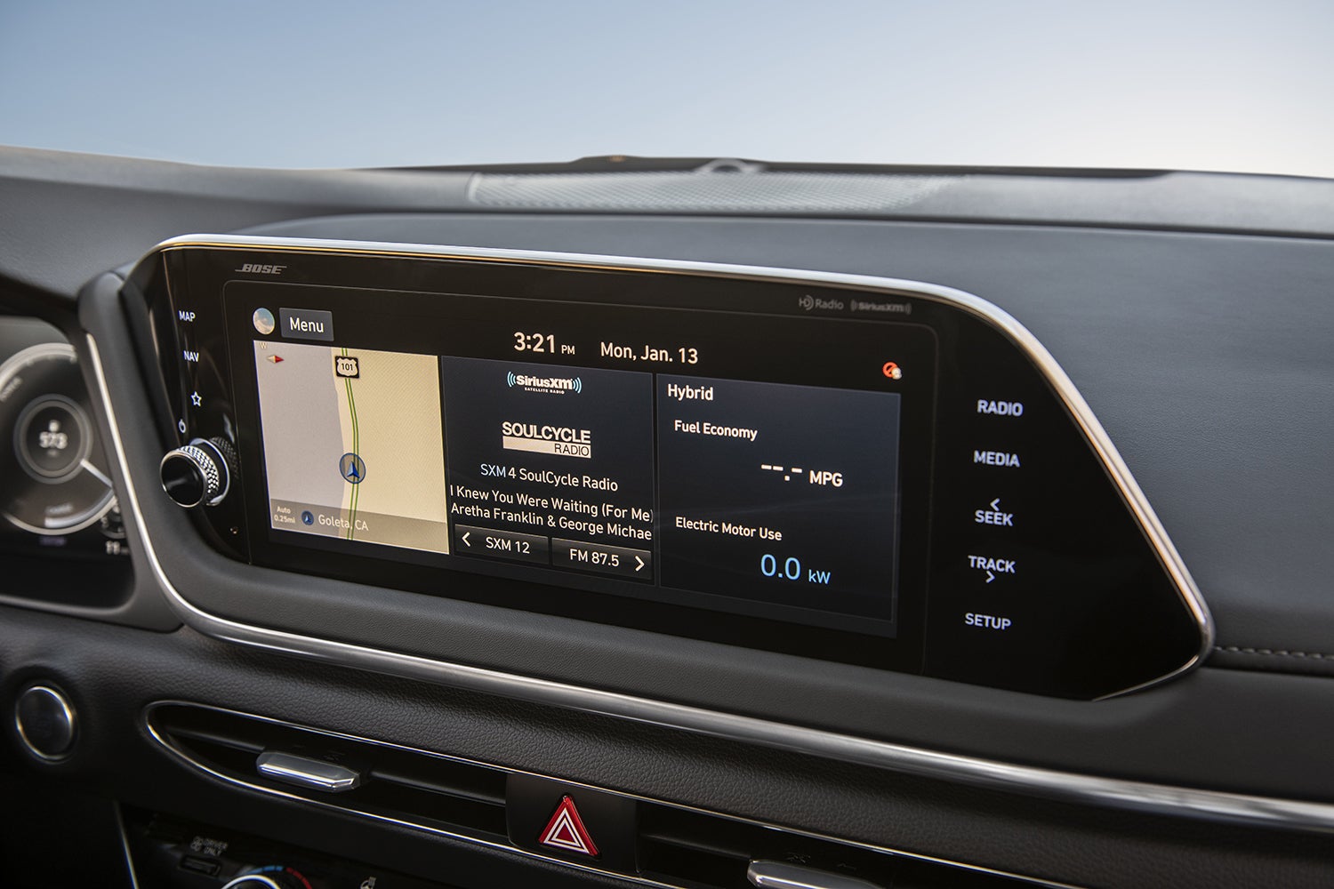 Driver's perspective of the advanced driver assistance features in a 2023 Hyundai Sonata Hybrid